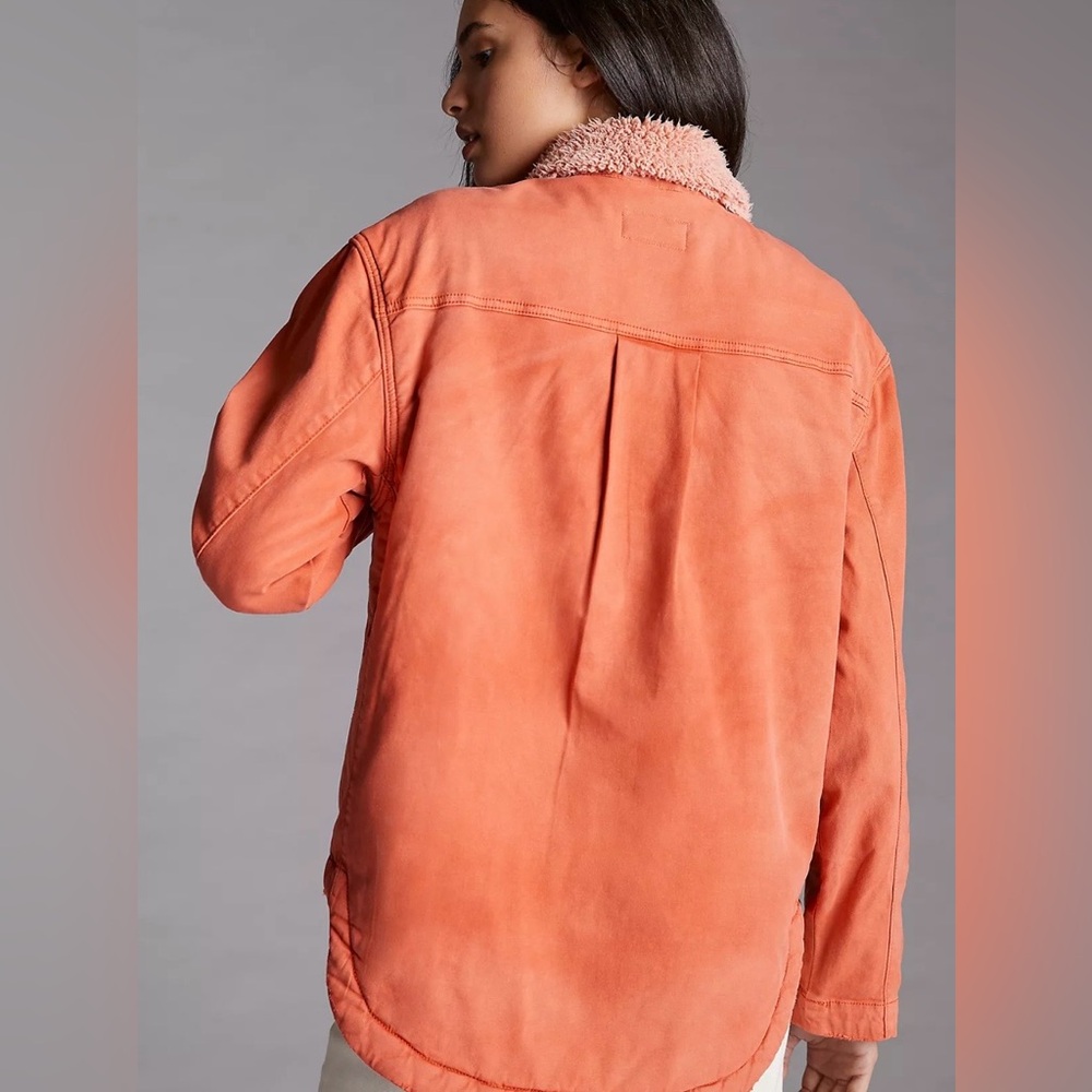 Pilcro Orange Sherpa Shirt Jacket - Picture 3 of 7
